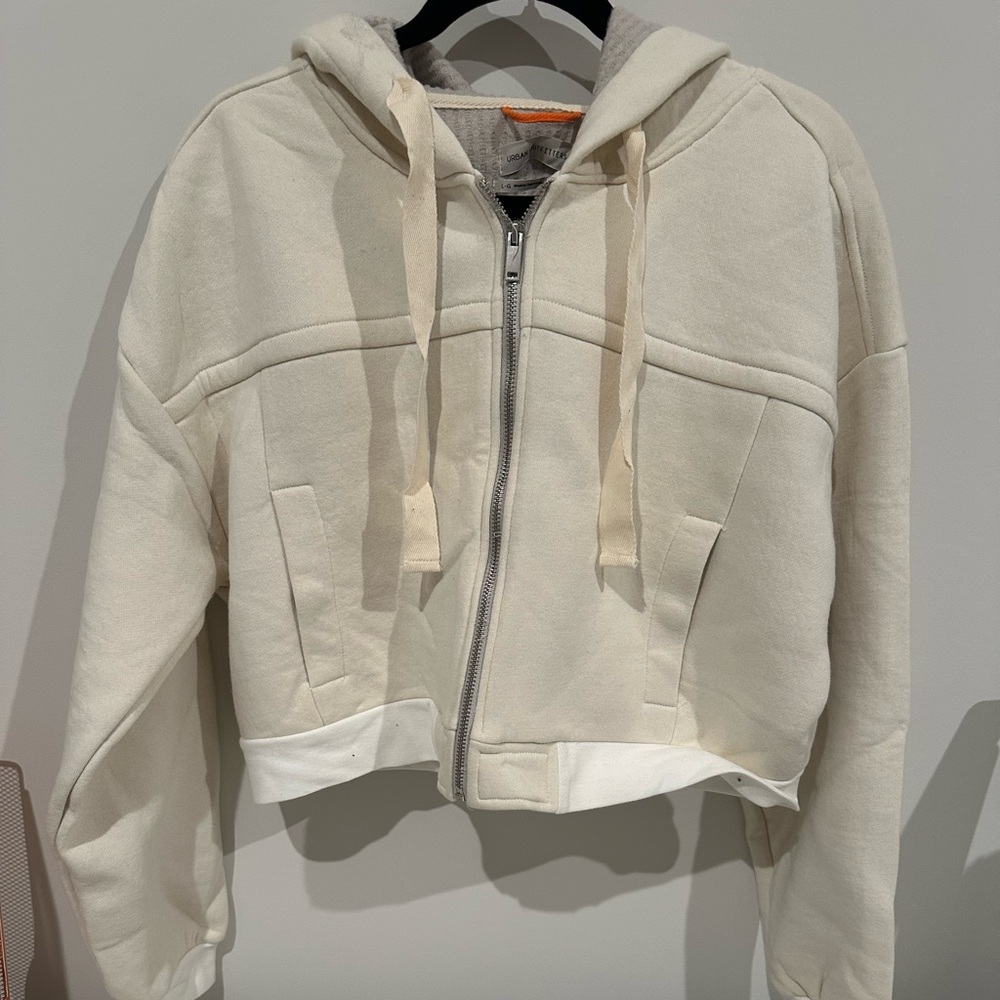 Cropped hooded bomber jacket